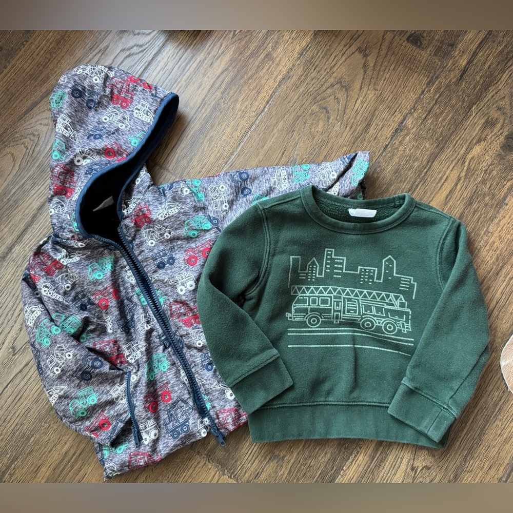 Fire Truck Sweatshirt & Truck Multicolor Jacket